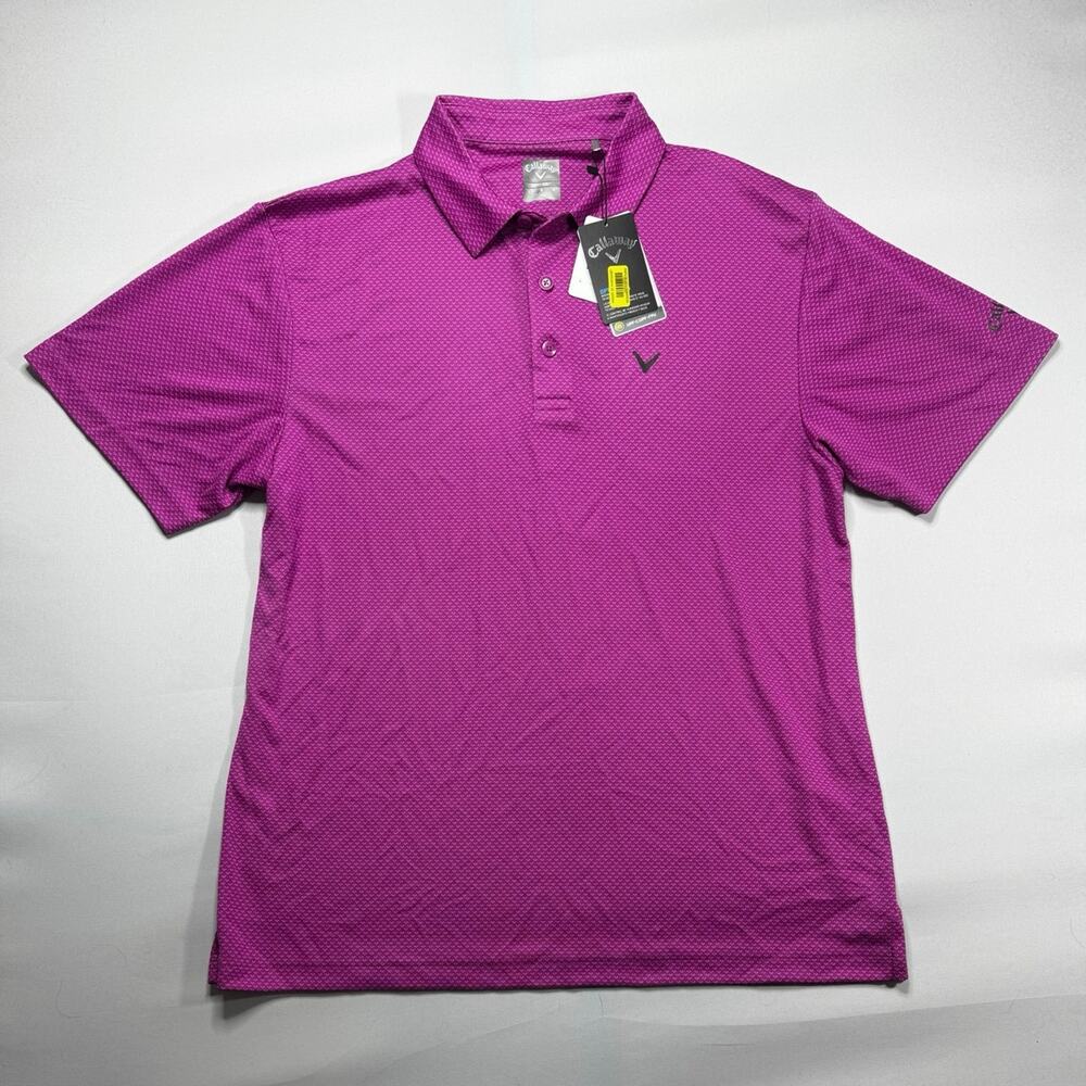 NWT Callaway Men's Opti-Dri Purple Orchid Golf Polo Shirt - Size L